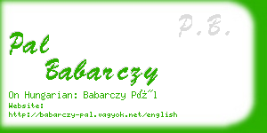 pal babarczy business card